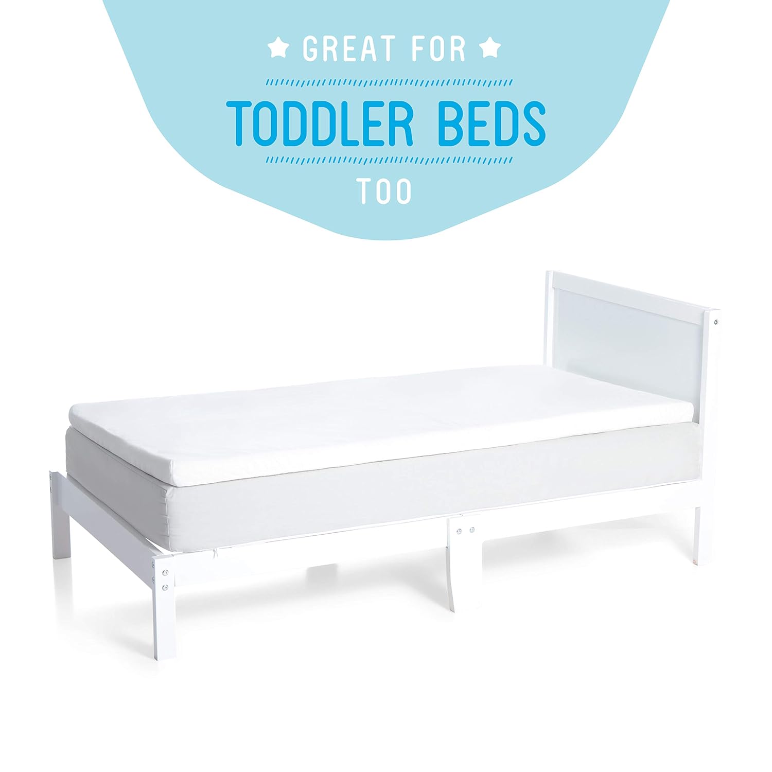 Milliard 2-Inch Ventilated Memory Foam Crib and Toddler Bed Mattress Topper with Removable Waterproof 65-Percent Cotton Non-Slip Cover - 52" x 27" x 2" : Crib Mattress Pads : Baby