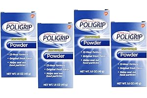 Super Poligrip Denture Adhesive Powder-1.6 oz (Pack of 4) by Super Poli-Grip