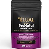 LUAL Mini Prenatal Vitamin with DHA & Folate | Prenatal Care with DHA for Expectant Mothers Multivitamin for Pregnant Women 120 Soft Gels