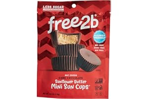 Free 2b Sunflower Butter Mini Sun Cups, School Safe and Allergy Friendly - Gluten-Free, Dairy-Free, Nut-Free, and Soy-Free - Dark Chocolate, 4.2 oz Resealable Bag (Pack of 1)