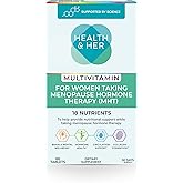 Health & Her Multivitamin for Women Taking Menopause Hormone Therapy (MHT/HRT) - Supplements for Women - Nutrition and Wellbeing Support - 1 Month Supply, 60 Tablets - Vegan & Gluten Free