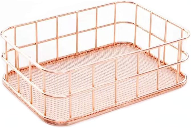 Amazon Com Rose Gold Wire Basket Desk Drawer Organizer Nesting