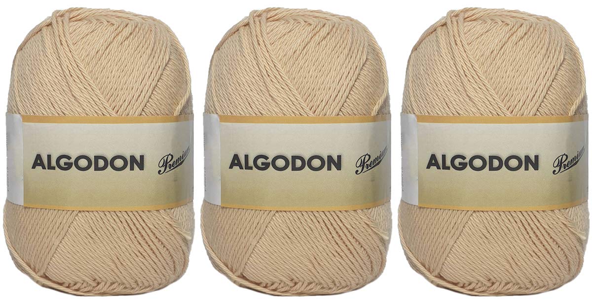 Yarn Ball of Premium Cotton 100% Cotton Perfect for DIY and Hand Knitting (Meat Color 100 g, Approx. 220 Meters Pack of 3 pcs)