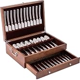 ACBORN Silverware Storage Box with Lid Double-layer, Flatware Storage Case with Handle, Silverware Chest Boxes for Flatware Organizer for Silver