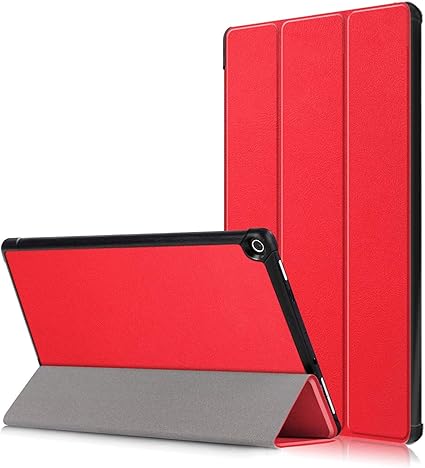 Amazon Co Jp New Firehd10 17 19 17 19 モデル専用ケース 開閉式三つ折 表面内蔵全面保護カバー Puレザー 防塵 軽量 New Firehd10 17 19ケース レッド Kindleストア