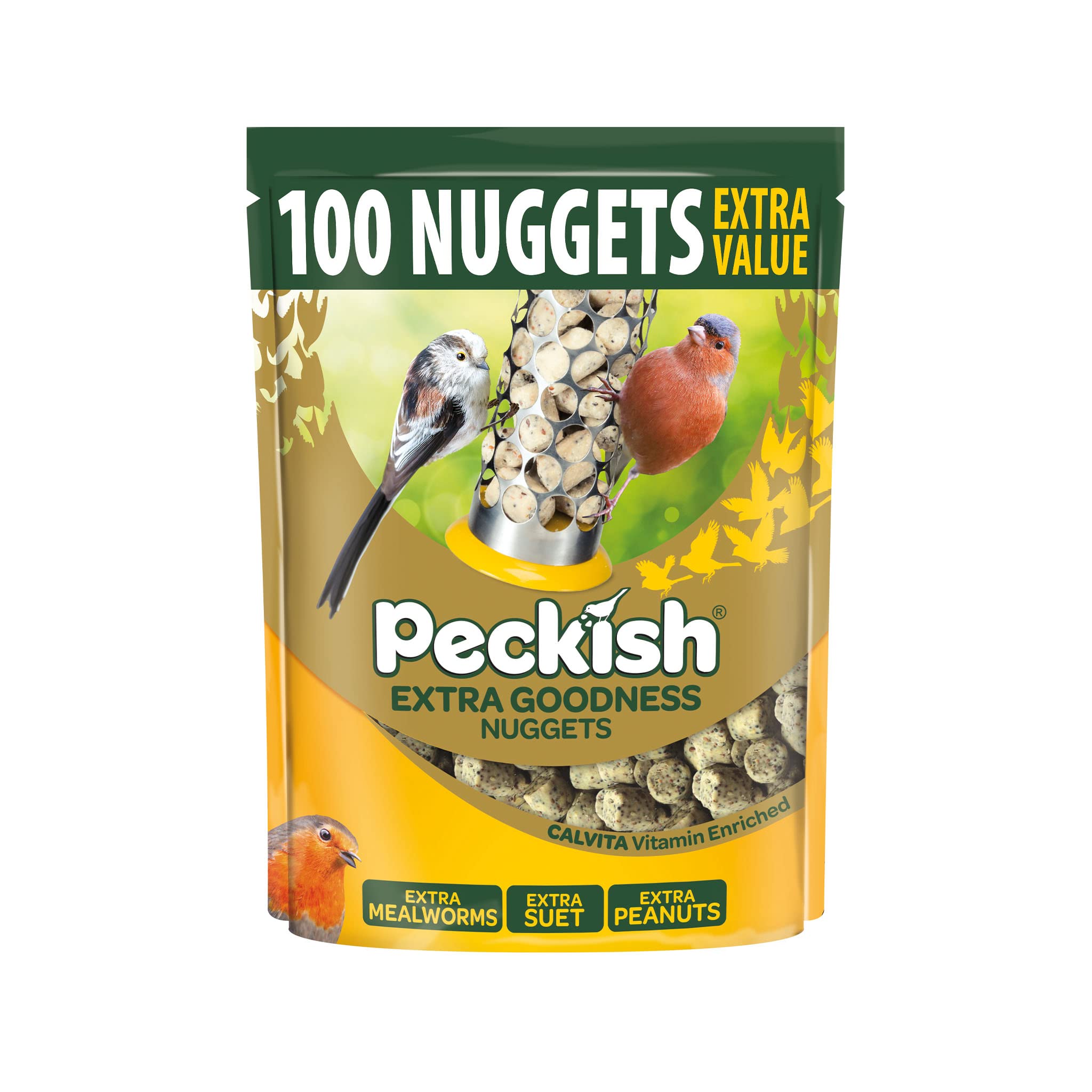 Peckish Extra Goodness High Energy Suet Nuggets for Wild Birds – 100 in pack