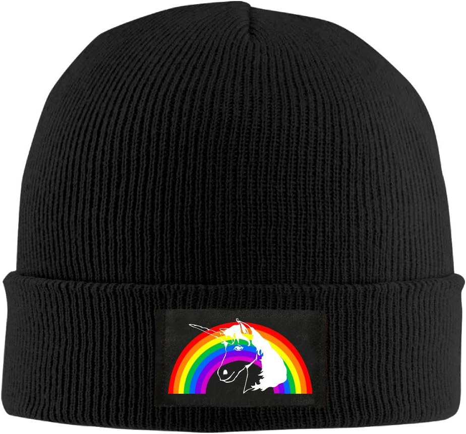 YOXOP Unicorn Rainbow Fashion Wool Hat & Cap Black