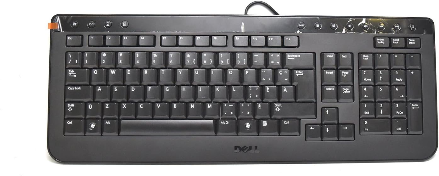 New FJ4GW Genuine OEM Dell Canadian Multilingual All Black Keyboard Wired USB Desktop PC