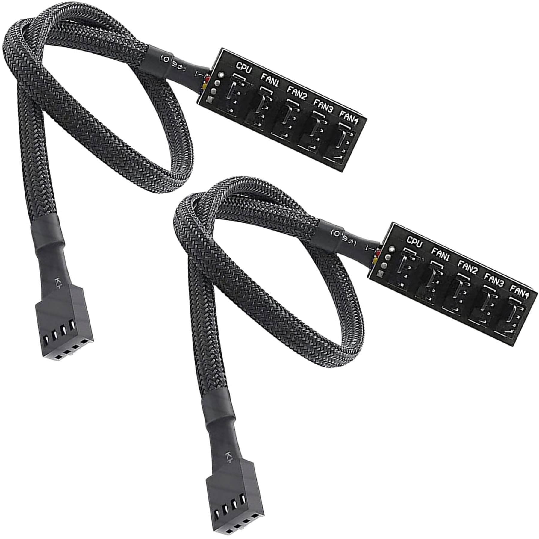 CTRICALVER 5 Way 4/3Pin Motherboard PWM Fan Splitter, 2 Pack 40cm/15.7inch for Desktop Computer Cooler Case Fans