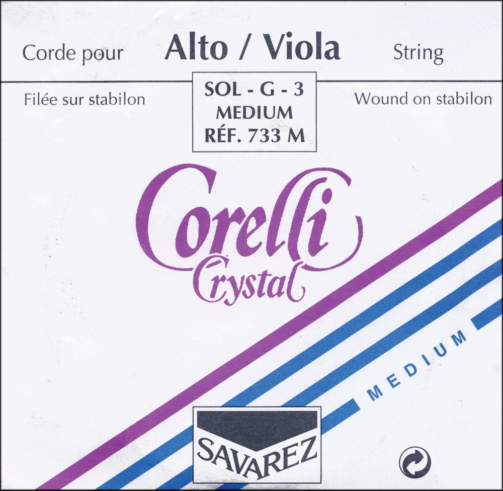 Corelli Viola strings Crystal G Nylon/Silver wound Medium 733M