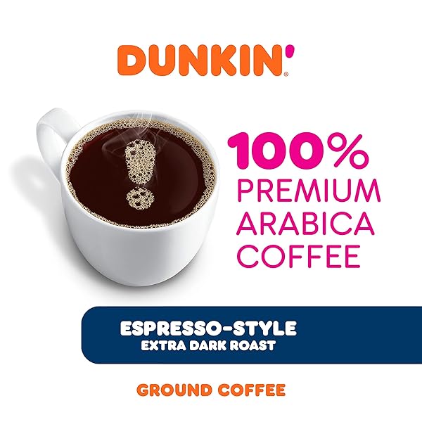 DUNKIN’ EXTRA DARK ROAST ESPRESSO STYLE COFFEE, 10 OUNCE