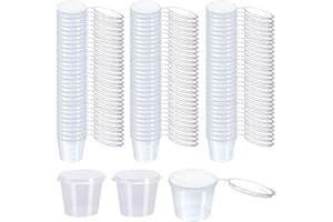 [200 PACK - 1 oz] Clear Diposable Plastic Containers with Lids, Small Mini Containers for Portion Controll, Jello Shot, Condi
