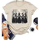 Basic Witch Halloween T Shirt Women Vintage Graphic Coffee Tees Shirt Short Sleeve Casual Funny Halloween Party Shirts