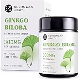 Neurogan Ginkgo Biloba Supplements Capsules – Herbal Brain Supplements for Memory & Focus – Cognitive Supplement with Standardized Extract – 90 Vegan-Friendly Capsules
