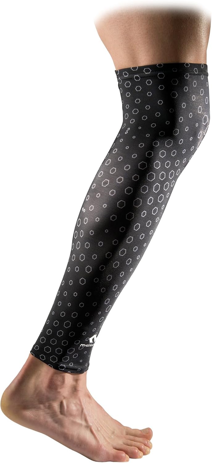 McDavid 6578 uCool Compression Leg Sleeves Cooling Calf Compression Sleeves with 50+ UV Sun Protection for Running