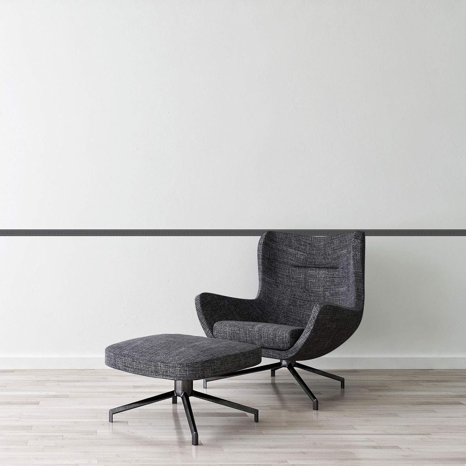 A.S. Création Self-adhesive border Stick Ups Border Meander 5.00 m x 4 cm Black Made in Germany 895943 8959-43 - Image 4