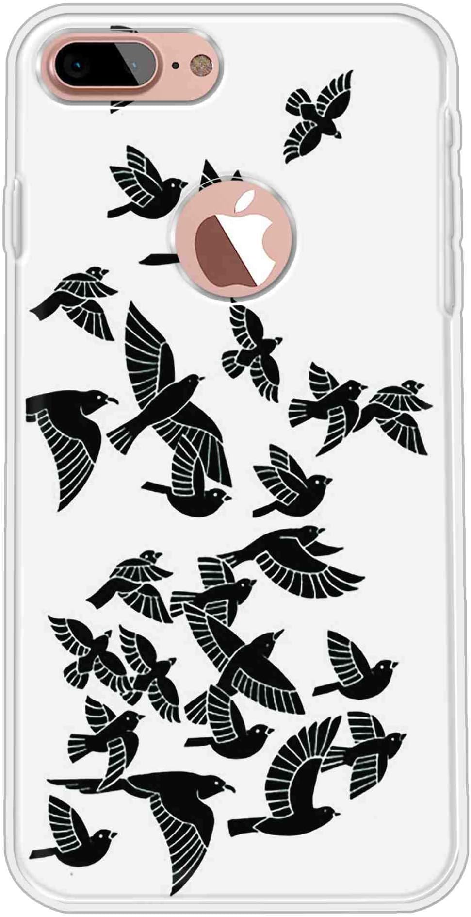 Vibey - Soft TPU Abstract - Printed Back Cover Case Compatible for Apple iPhone 7 Plus. One Tempered Glass Free