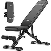 FLYBIRD WB5 Weight Bench, ASTM-Certified 800LBS Adjustable Weight Bench Workout Bench Foldable for Home Gym, 90&deg; to -30&deg; FID and 30in Extended Backrest for Bench Press Strength Training Exercise