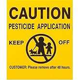 Gemplers Caution Pesticide Application Signs with 16” PVC Stakes – 25 Pack