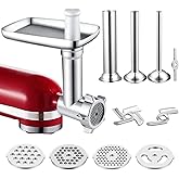 iVict Food Meat Grinder Attachment Compatible for KitchenAid Stand Mixers and Cuisinart Stand Mixers SM-50 Series Included Sa