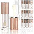COSIDEA 14pcs Empty 6ml big doe foot wand Chunky lip gloss tubes for DIY lipgloss,Pink round lipgloss containers tubes with thick wand (Nude)