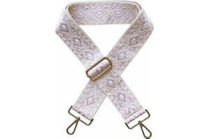 Yiaizhuo Boho (Pink) 2" Wide Women's Purse Strap Replacement Crossbody Canvas Bags Shoulder Guitar Straps for Handbag Adjustable