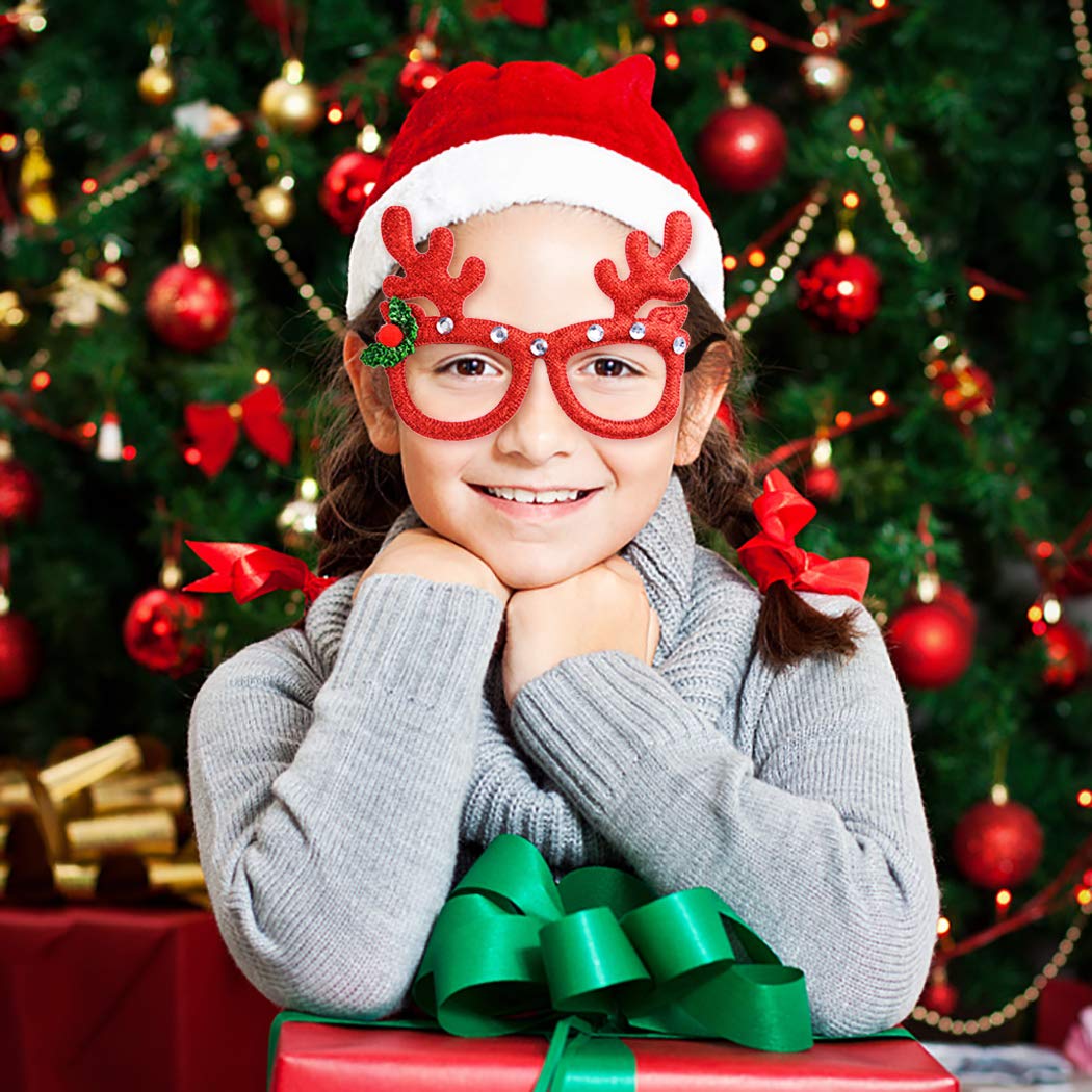 Joyibay Bicchieri da 6 paia di Natale Cartone animato Assortito da occhiali per feste Accessori per decorazioni natalizie