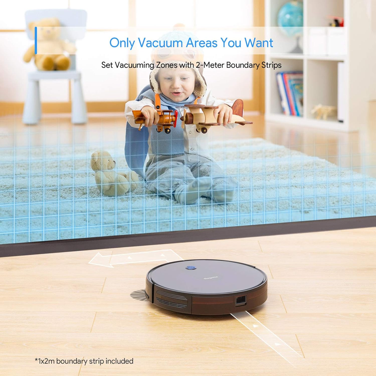 Robot Vacuum, Bagotte Upgraded 2000Pa Strong Suction Robotic Vacuum Cleaners, Boost Intellect, 2.7in Thin, Super Quiet, Self-Charging with Boundary Strips, for Hardwood Floor Carpet Tile Pet Hair -