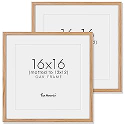 16x16 Picture Frames, Solid Oak Wood Photo Frame 16