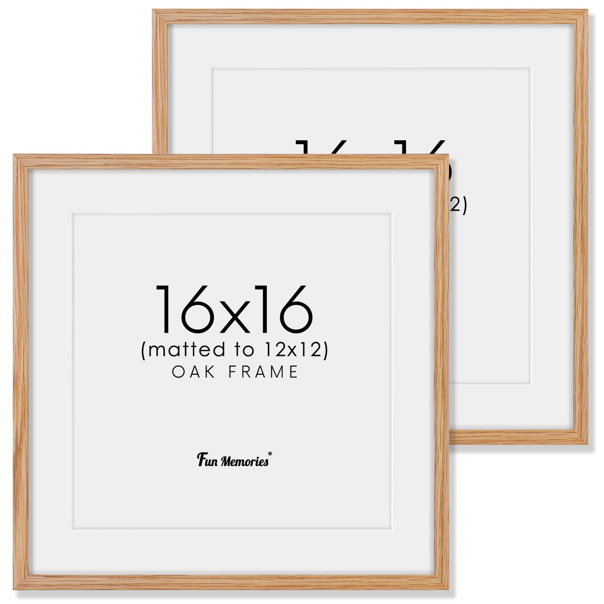 16x16 Picture Frames, Solid Oak Wood Photo Frame 16