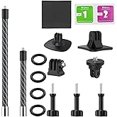 All Carbon Fiber Extension Arm Kit Metal Pole Mount Helmet Stick Extension Arm Mount for GoPro Hero 13/12/11/10/9/8/7/6/5 Black, Insta360 X5 / X4 / X3 / X2 / XR/Go,DJI Osmo Action and More