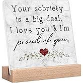 Inspirational Desk Decor Sign Sobriety Gifts One Year Sober Gifts For Women Motivational Desk Signs Gift For Recovery Gift For Men Your Sobriety Is A Big Deal I Love You And I'm Proud Of You Sign