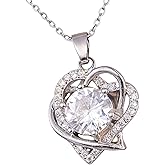 CUTEZING Heart Necklaces for Women Pendant Jewelry, Anniversary Birthday Healing Crystal Jewelry Gifts for Wife, Girlfriend, Daughter, Mom