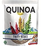 Happy Andes Tri-Color Quinoa 3 lbs - Non Gluten, Whole Grain Rice Substitute - Ready to Cook Food for Oats and Seeds Recipes - Healthy Meal with Vitamins and Protein - Best Value Grocery Bag