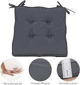 RACE LEAF Garden Chair Cushions Square Pack 4 Dark Gray Waterproof view 4