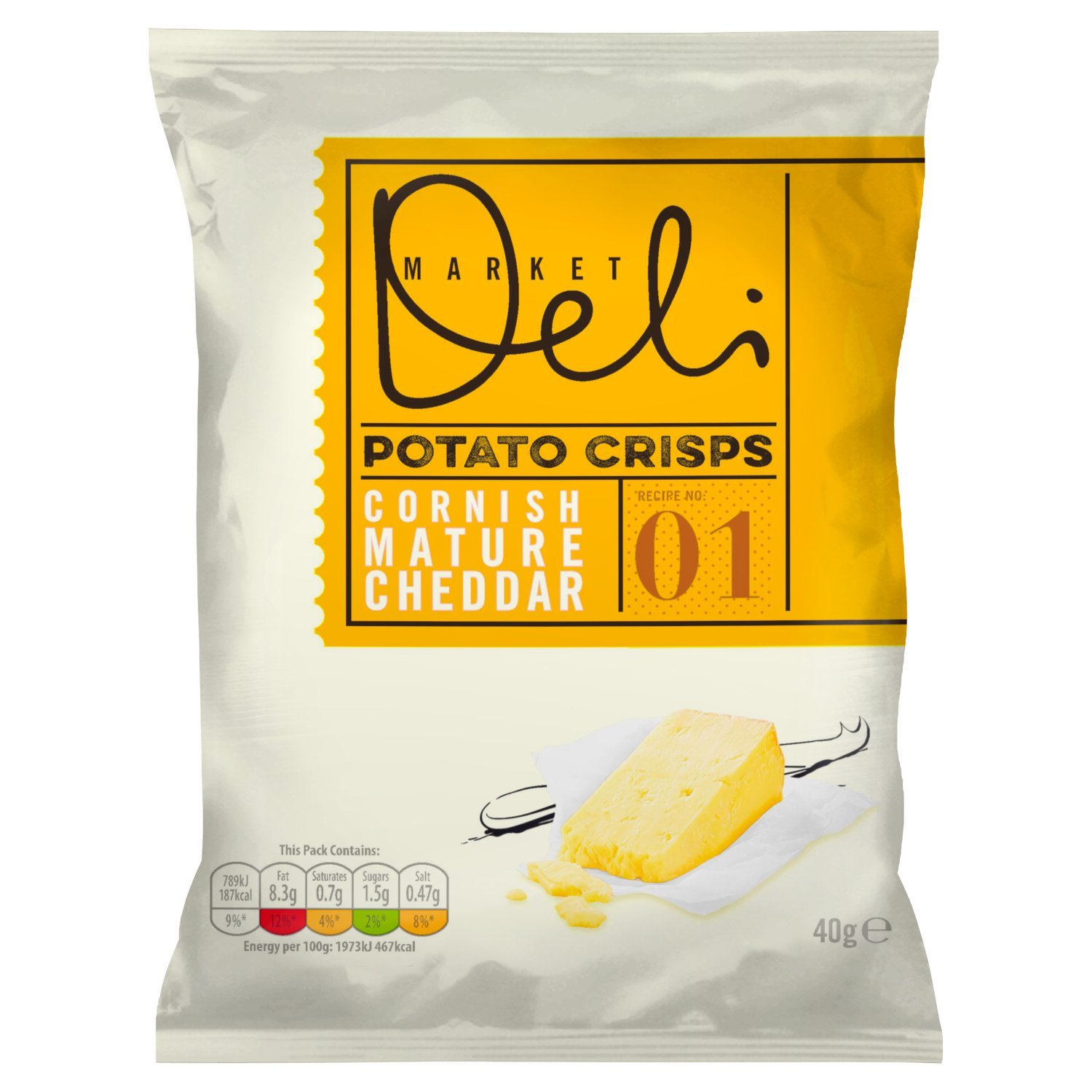 Walkers Market Deli Cornish Mature Cheddar Crisps Case, 18 units x 40 g