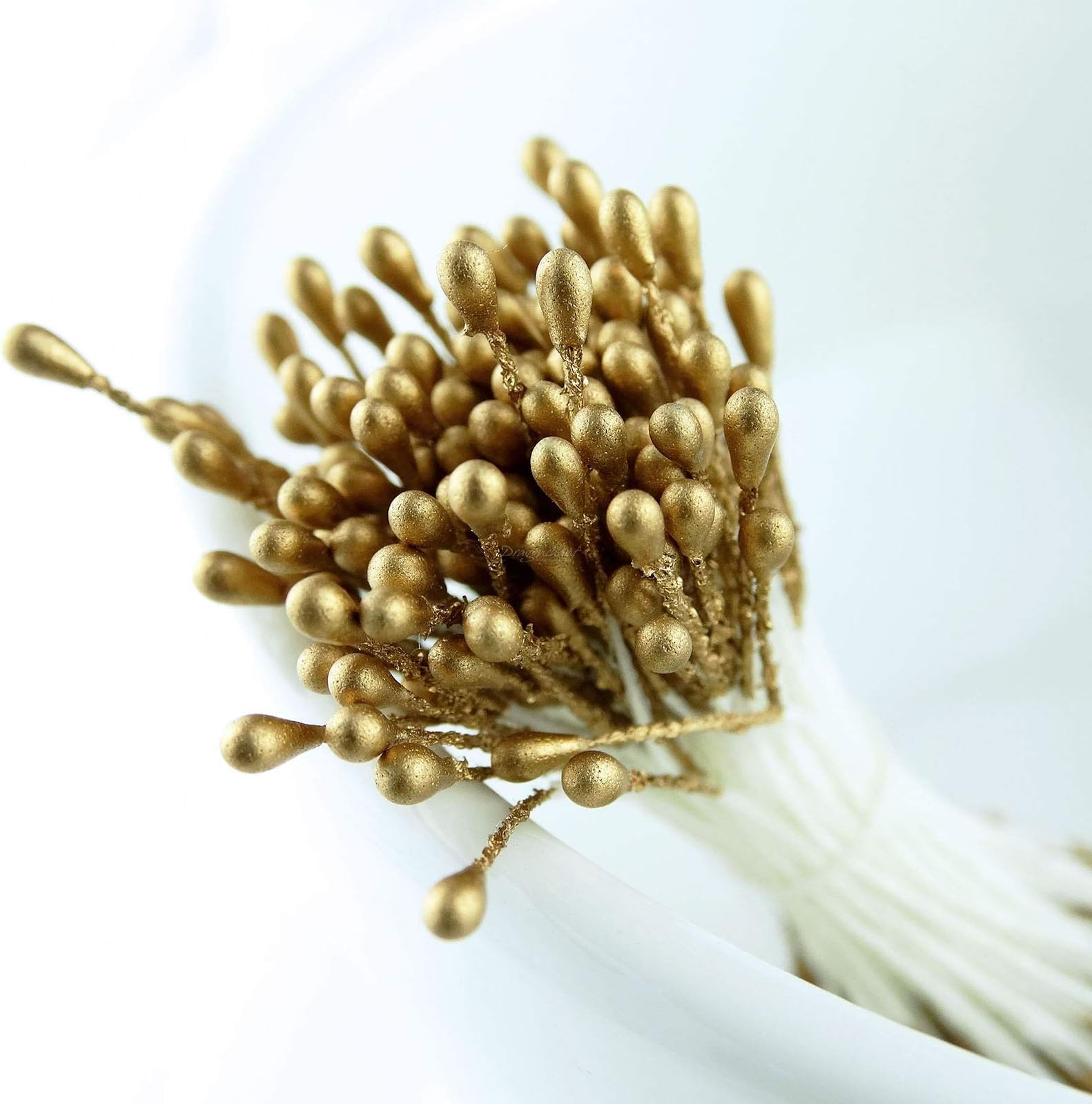 1-2mm Matt Double Heads Stamen - FS_07 Metallic Gold Golden
