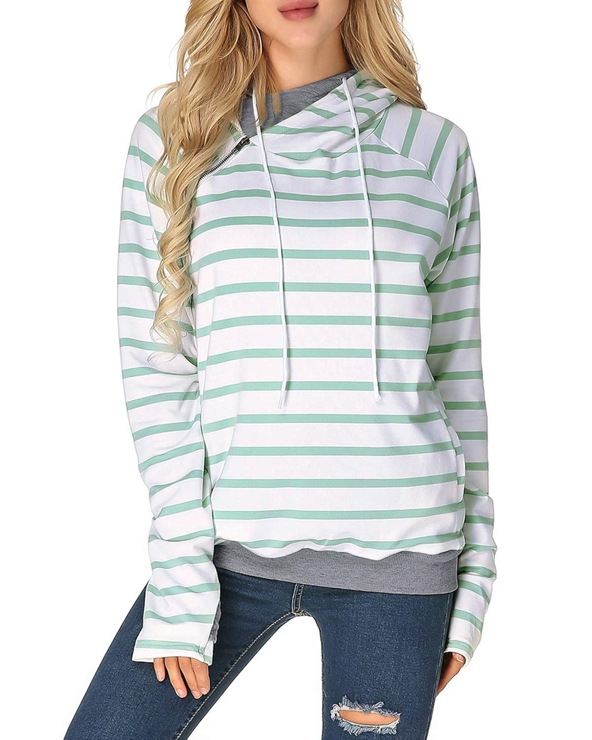 cowl neck hoodie with thumb holes