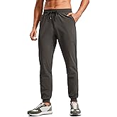 CRZ YOGA Stretch Workout Joggers for Men 29"/31" - Lightweight Water Resistant Outdoor Workout Pants with Zip Pockets