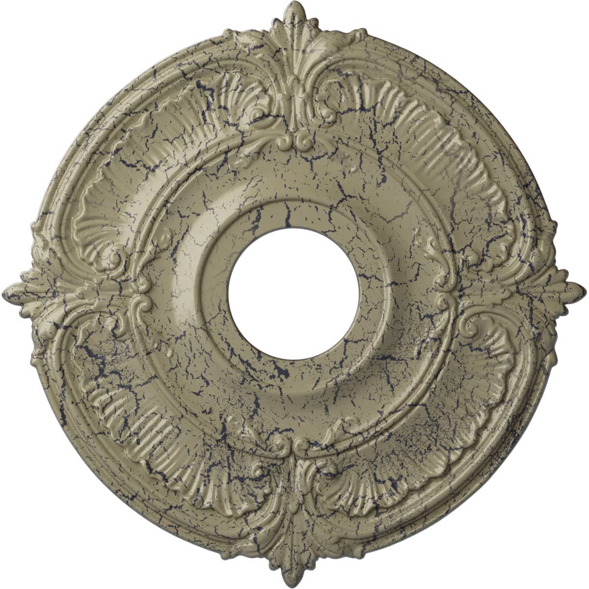 Ekena Millwork CM18ATCSCDecorative Ceiling Medallions Modeled After Original Historical Patterns & Designs, Castle Stone Crackle