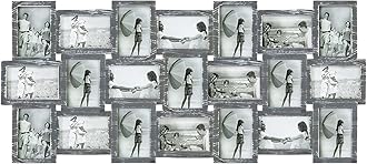HELLO LAURA Large Collage Picture Frames 21 Opening Photo Collage Frame for Wall 4x6 Picture Frame Collage Multiple Photos Elegant Family Picture Frames Collage Wall Decor - Grey