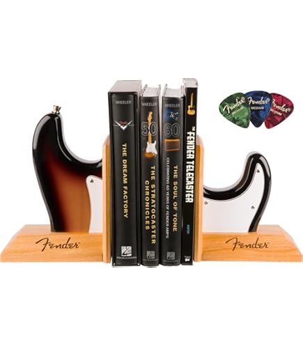 Amazon.com: Fender Stratocaster Body Bookends, Sunburst