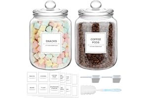 UrSpeedtekLive 2 Pack Half Gallon Glass Jars with Lids, Large Glass Cookie Jars, 1/2 Gallon Apothecary Canisters for Kitchen,