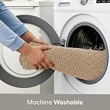 KEPLIN Non-Slip Microfibre Bath Mat 40x60cm Beige Soft Plush view 6