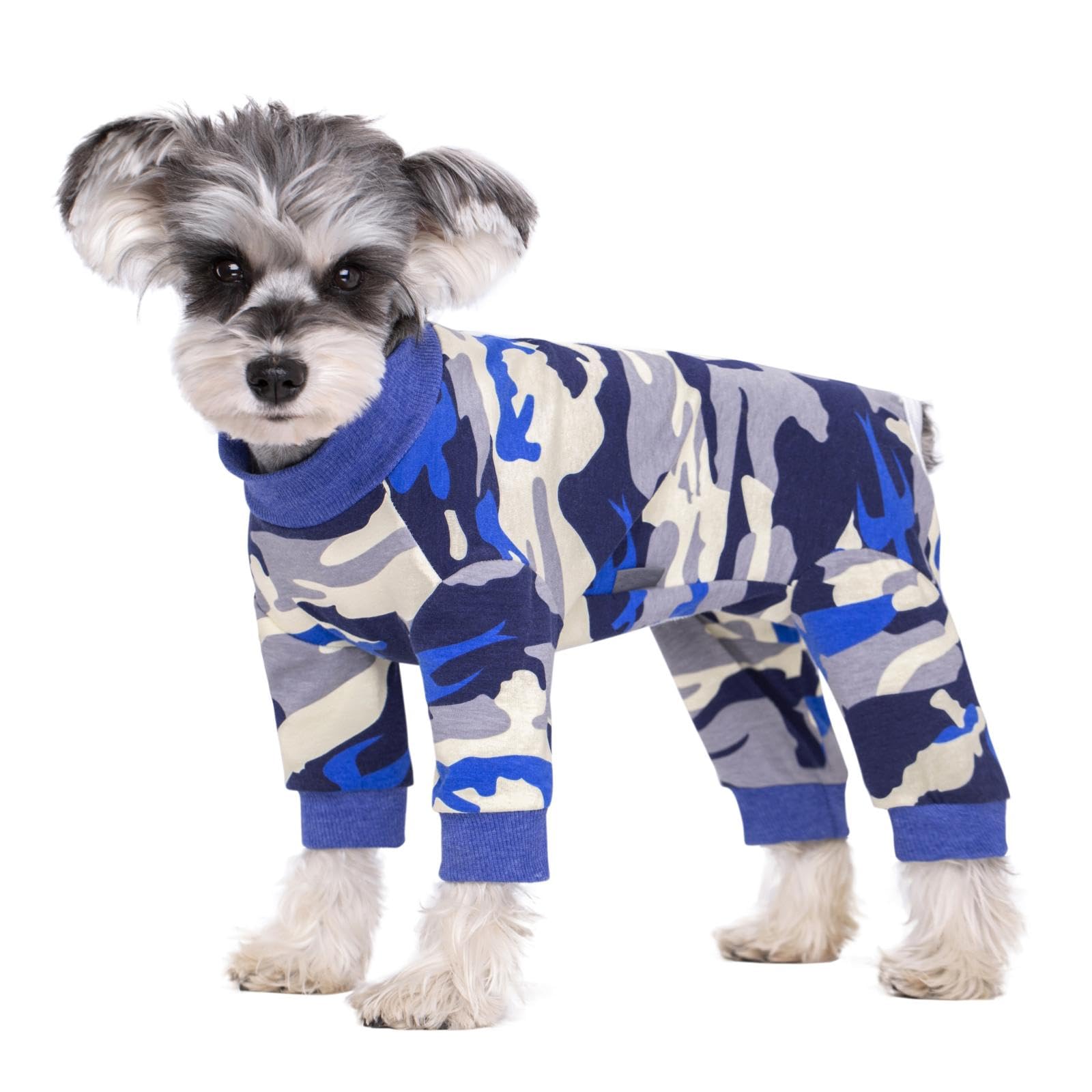 Dog Surgery Recovery Suit for Male/Female,Dog Anti-Hair Anti Licking Pajamas Onesie,Wound Protection Puppy E-Collar & Cone Alternative Jumpsuit For Small Medium Dogs_M(Blue Camo)