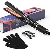 MiroPure Flat Iron Hair Straightener, 1 Inch Titanium Plates Hair Straightener with 15S Heat-up, Professional MCH Ceramic Negative Ion Hair Iron Dual Voltage for Women Hair with Auto Shut-Off