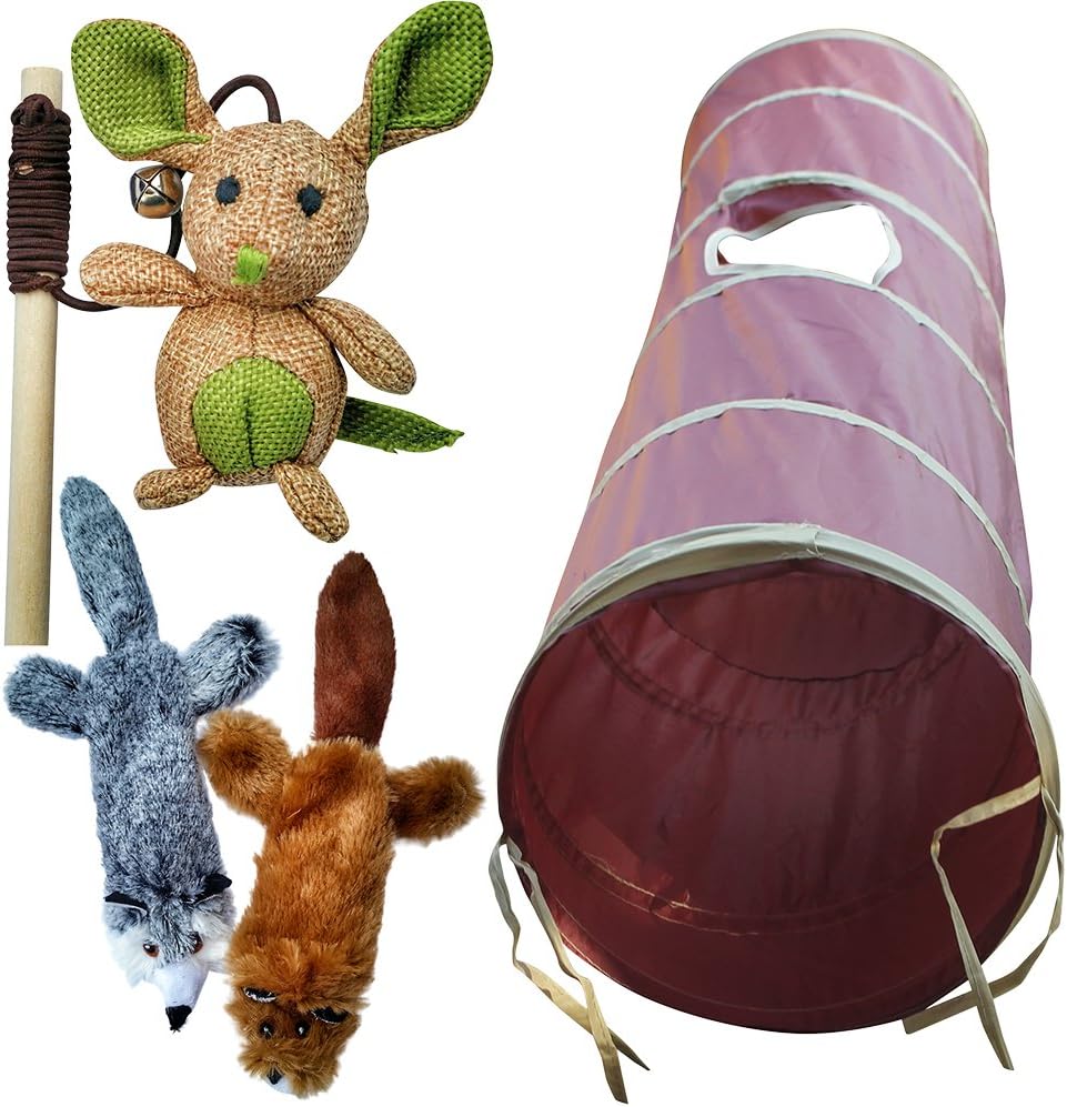 Cat Toy BUNDLE (3 juguetes) por 3 gatos gato túnel Catnip Peluche