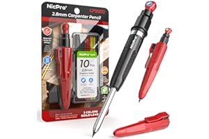 Nicpro CP5000 Carpenter Pencil with Armored Exterior, Multifunction Portable All-in-one Deep Hole Marking for Construction, P