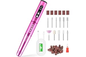 GUPAY Cordless Nail Drill Kit - 20000RPM Rechargeable, Electric Manicure File for Gel Acrylic Natural Nails, Portable Efile Tool Women Beginners Home Use, Salon Spa Essentials(red)