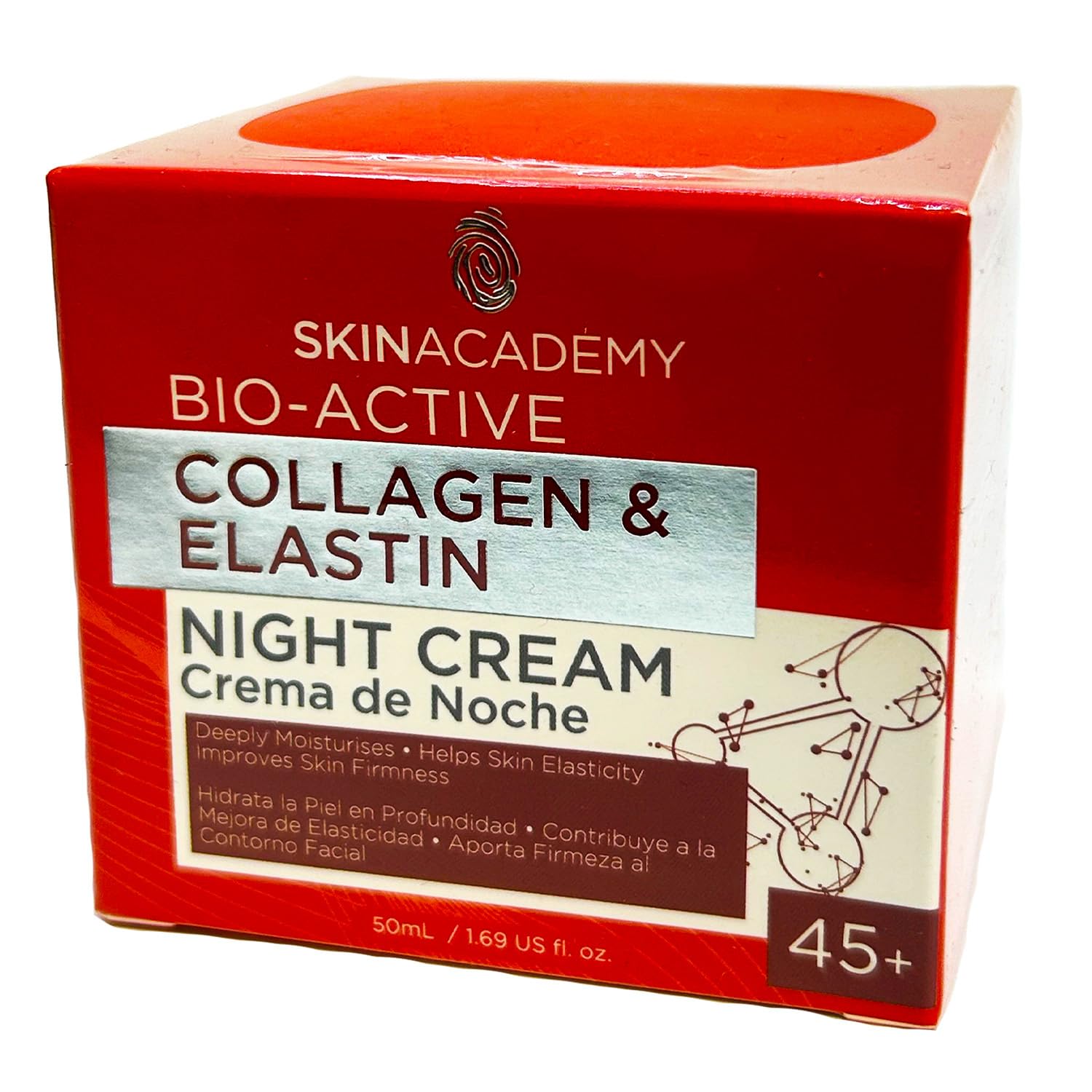 Anti-Ageing Moisturiser Night Cream Collagen & Elastin Anti Wrinkle Deeply Moisturises Hydrating Skin Beauty 50ml
